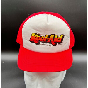 Vintage Kool-Aid Trucker Hat Snapback Red White Mesh Foam 80s NWOT
